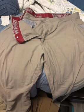 Wrangler Men's Tan Chinos with Branded Waistband